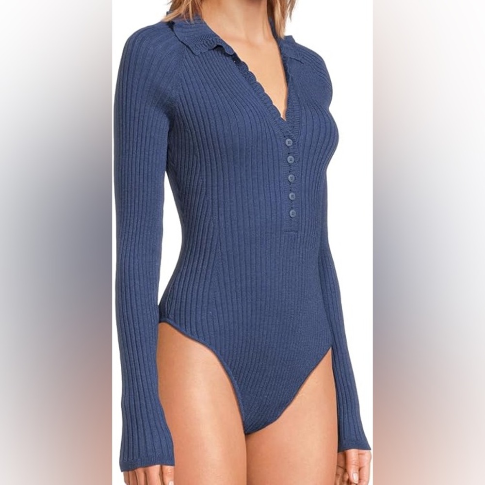 NWT! Free People Ready For It Long Sleeve Bodysuit - S
